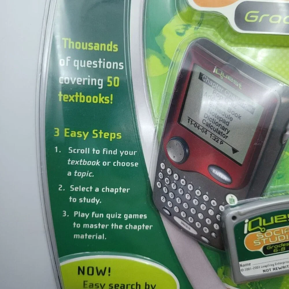 iQuest Social Studies Grades 6 7 8 Cartridge Leap Frog Learning Education Game‎